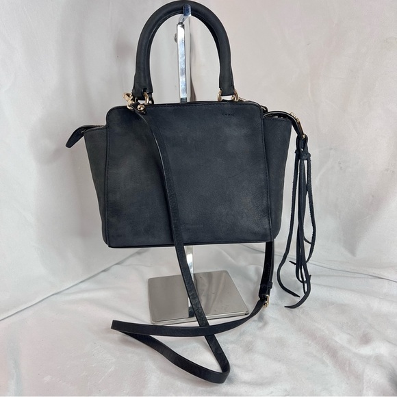 REBECCA MINKOFF Mini Avery Black SuedeTote EUC - Picture 9 of 15